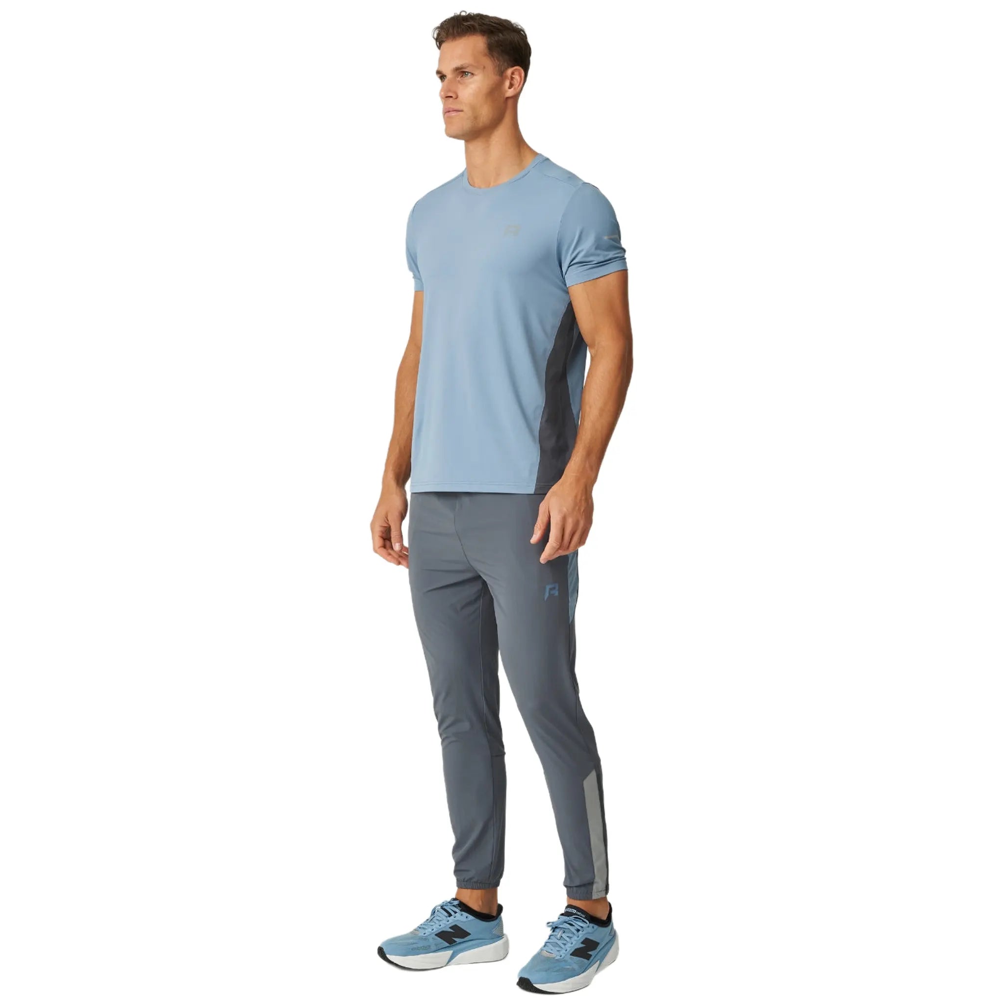 Front View of reprimo vortex turbulence dusky blue t shirt rep254-222